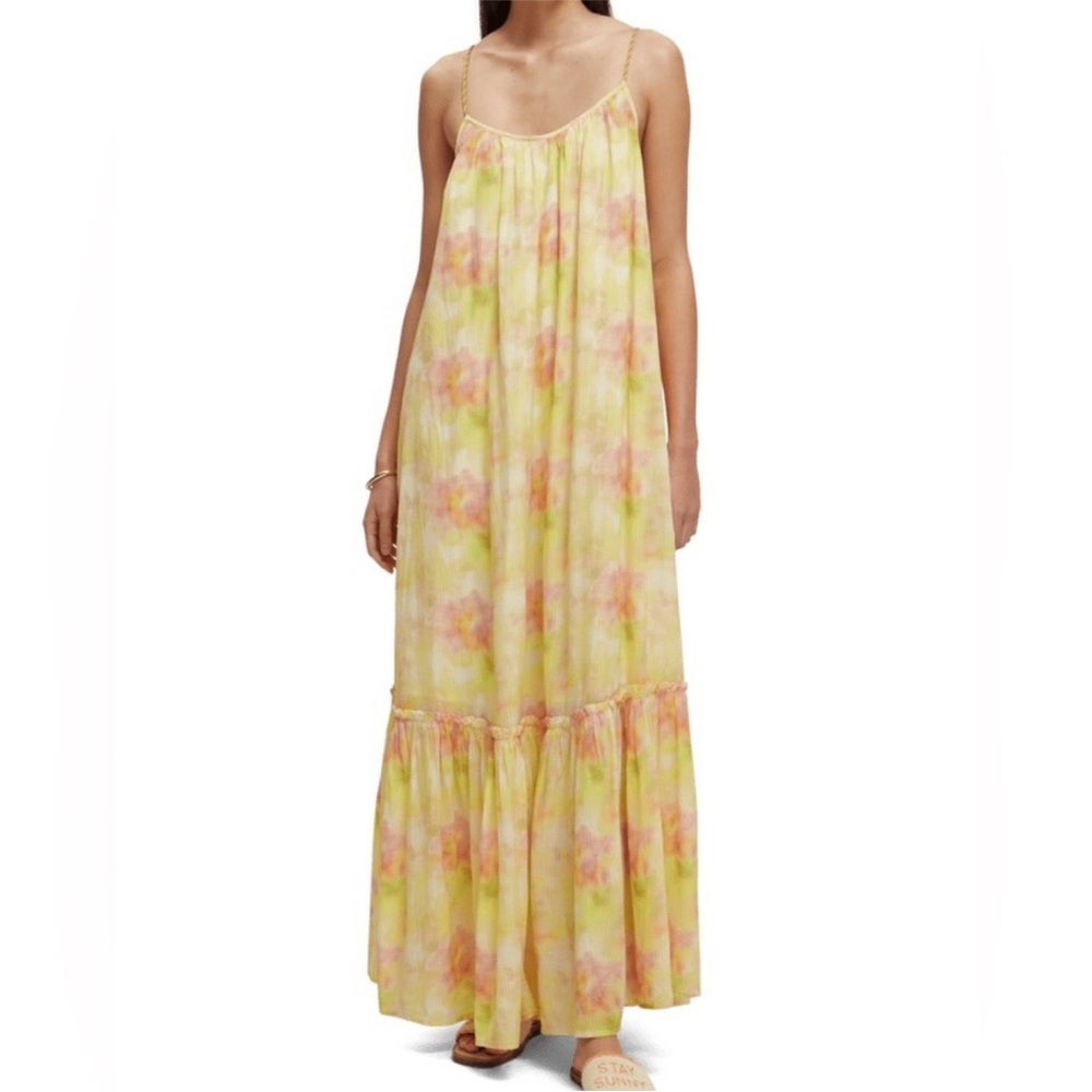 Scotch & Soda Yellow and Pink Maxi Dress